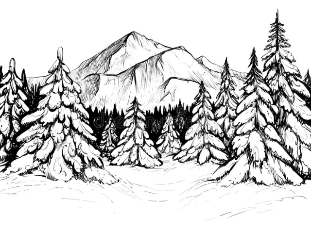 winter-forest-mountains-sketch-vector-hand-drawn-illustration-black-white-snowy-firs-mountain-peak-scene-line-art-102075708